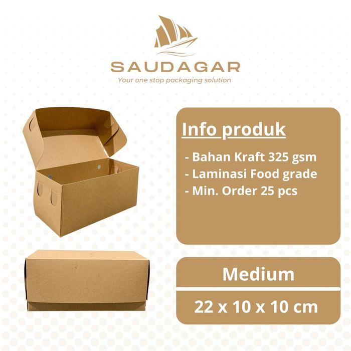 Jual Box Kotak Roti Bakar / Dus Bomboloni Donat bahan kraft anti minyak ...