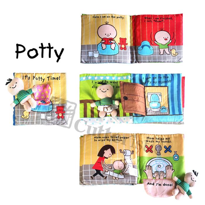 Gambar Soft Book Bayi Newborn Bath Potty Training, Mandi Buku Kain - Potty Time dari Cutteristic undefined Tokopedia
