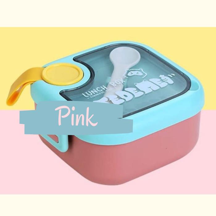 Gambar LUNCH BOX TEDEMEI PLASTIC SET ISI 2PCS/TEMPAT MAKAN LUCU/HADIAH ANAK - Peach dari Tello Shop New undefined Tokopedia