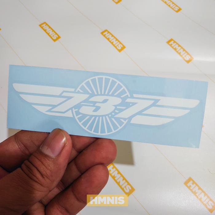 Gambar Sticker 737, Sticker Boeing 737, Sticker Logo Boeing 737 - Putih, Large 18x6 cm dari HMNIS undefined Tokopedia