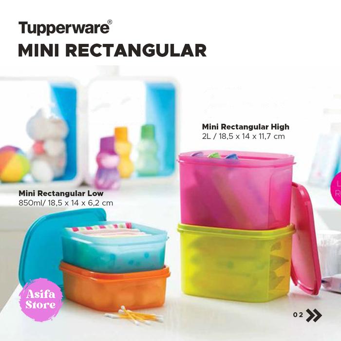 Gambar Tupperware Mini Rectangular - Toples Cemilan, Kue Kering, Kekinian - 850ml, Oranye dari Asifa Merchandise undefined Tokopedia