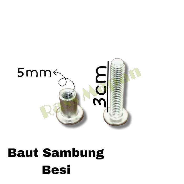Gambar Baut Sambung Besi Plastik Bolt BUKAN Baut Knockdown - Besi dari RASSMAPAN undefined Tokopedia