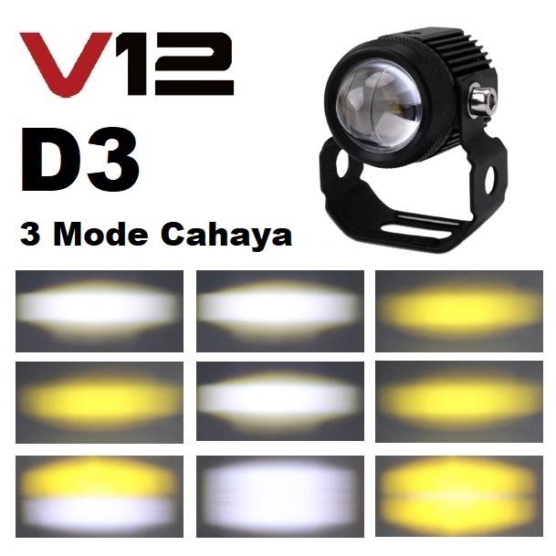 Gambar Car Light Laser Gun Mini LED V12 D2 D3 Motor Mobil 20Watt 2 Warna Putih Kuning 20W 20 Watt Lasergun  Lampu Baut - D3-V12, Putih + Kuning dari Motovindo undefined Tokopedia