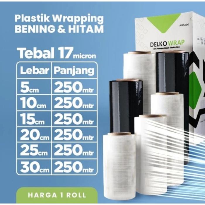 Gambar Plastik Wrapping Barang Panjang 250m Delkochoice - Hitam, 20cmx250m dari Master Packaging undefined Tokopedia