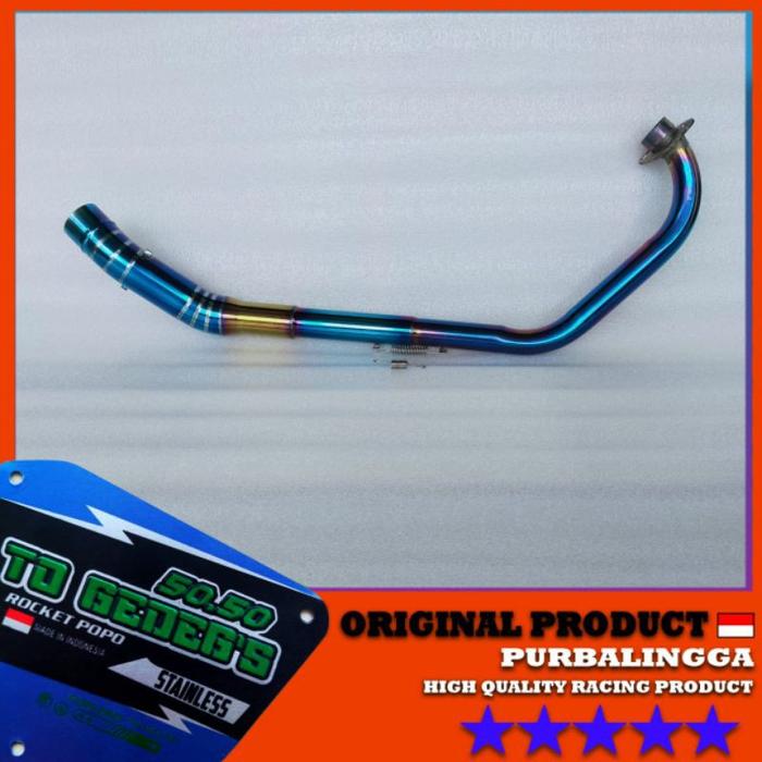 Gambar pipa leher knalpot blue moon yamaha r15 v2 old lama full bending blue - Stainless blue dari togedegs58exhaust undefined Tokopedia