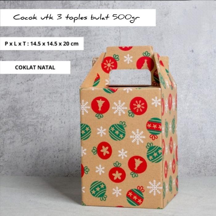 Gambar Cookies Box Natal 2 Toples 500gr 250gr Box Natal 3 toples 500gr 250gr - 14,5x14,5x20cm dari CHEAPPY RAASHOPZ undefined Tokopedia