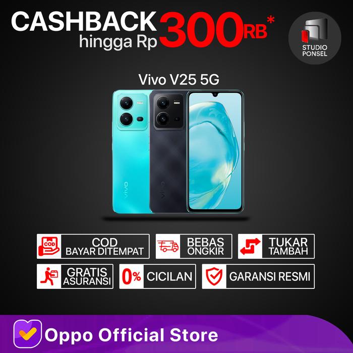 Gambar Vivo V25 5G 8/256GB V 25 5G 8+8 EXTENDED RAM Black Blue Garansi Resmi - Aquamarine Blue dari Studio Ponsel Store undefined Tokopedia