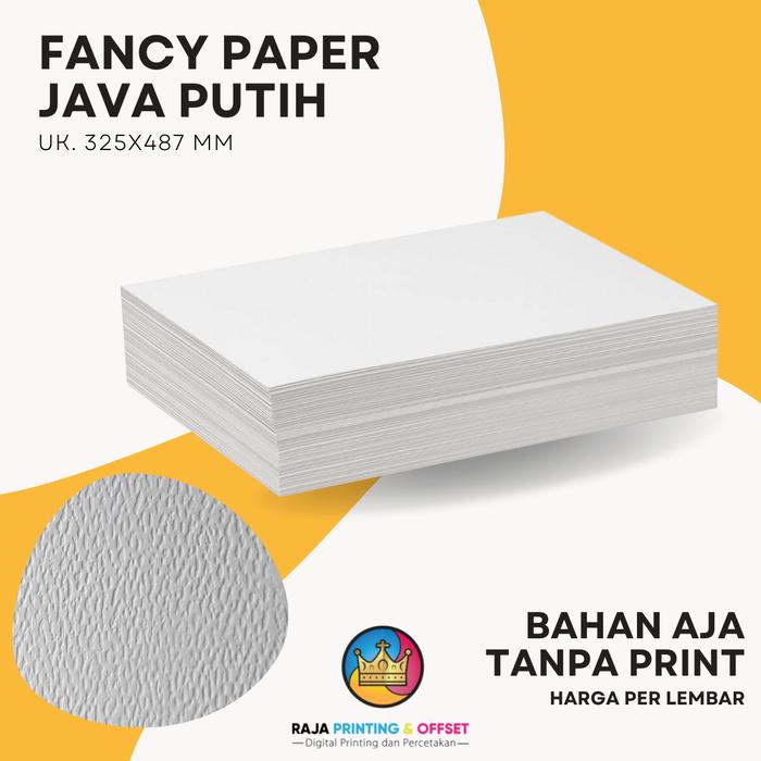 Gambar KERTAS BAHAN FANCY PAPER JAVA PUTIH / KREM CREAM A3+ TANPA PRINT - Java Putih dari RAJA PRINTING DAN OFFSET undefined Tokopedia