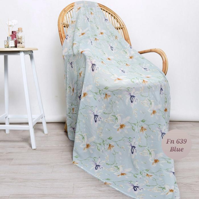 Gambar [ FN 639 ] Kain Sifon Nara - Lebar 1.15 (Nelly) - BLUE, potongan 2m dari kainan-dee undefined Tokopedia