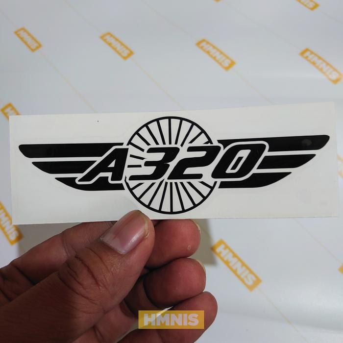 Gambar Sticker A320, Sticker Airbus 320, Sticker Logo Airbus A320 - Hitam, Small 12x4 cm dari HMNIS undefined Tokopedia