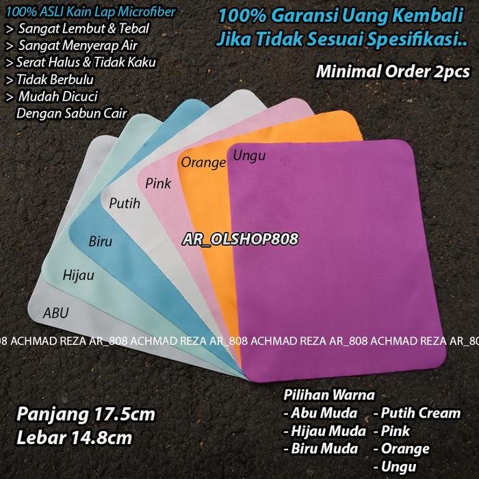 Gambar Kain Microfiber ORIGINAL Lap Tebal Halus Lap Kacamata Pembersih Lensa - Abu Muda dari Ar-olshop808 undefined Tokopedia