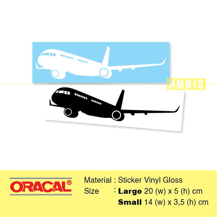 Gambar Sticker Cutting Pesawat Siluet, Sticker Siluet Pesawat, Airplane - Putih, Small 12x3,5 cm dari HMNIS undefined Tokopedia