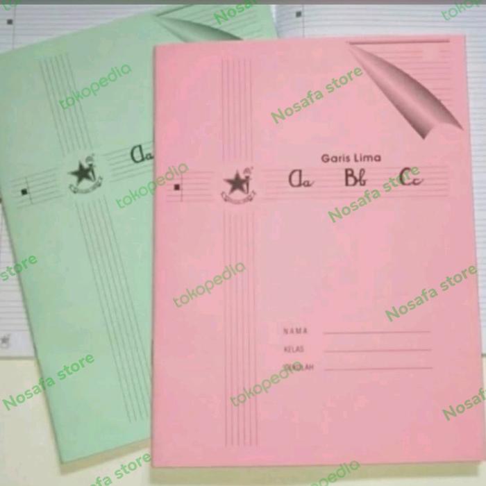 Gambar Buku tulis Tegak Bersambung Garis 5 merk Bintang Obor dari Nosafa store undefined Tokopedia