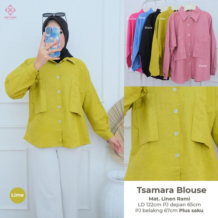 Gambar blus polos atasan wanita bahan katun rami best collection samara - code 1, M dari SachiAdia undefined Tokopedia