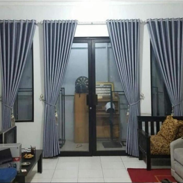 Gambar gorden minimalis/hordeng smokring L.140 x T. 200cm. tirai - abu muda, L.140 x T.150cm dari fauzigorden_olshop undefined Tokopedia