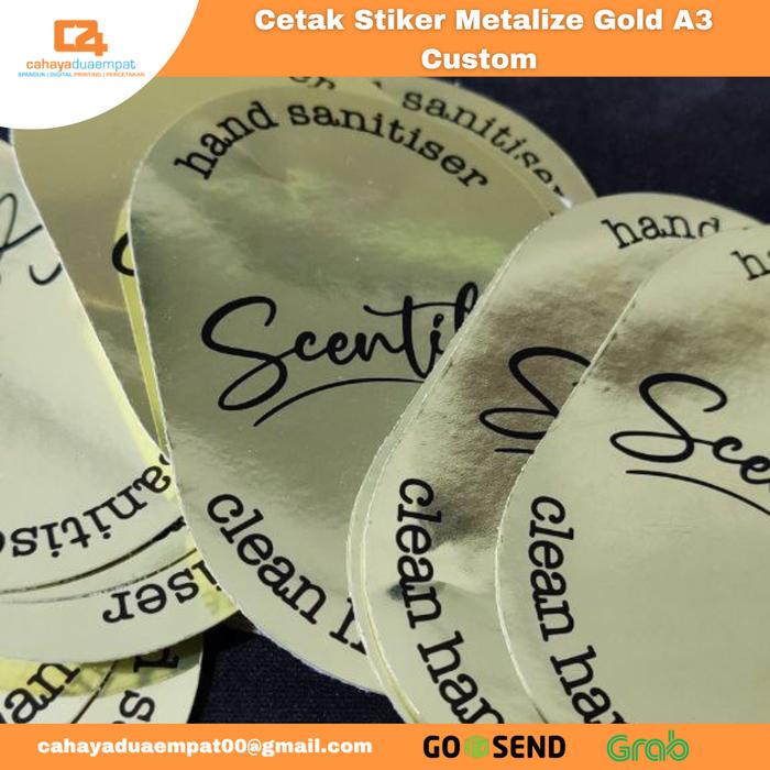 Gambar Cetak Print Sticker Stiker Metalize Silver Gold A3 Costum Custom - Gold, Kis Cut dari Percetakan Cahaya24 undefined Tokopedia