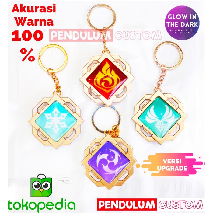 Gambar Gantungan kunci Vision Genshin Impact keychain figure metal Premium - Liyue Random dari PENDULUM CUSTOM undefined Tokopedia