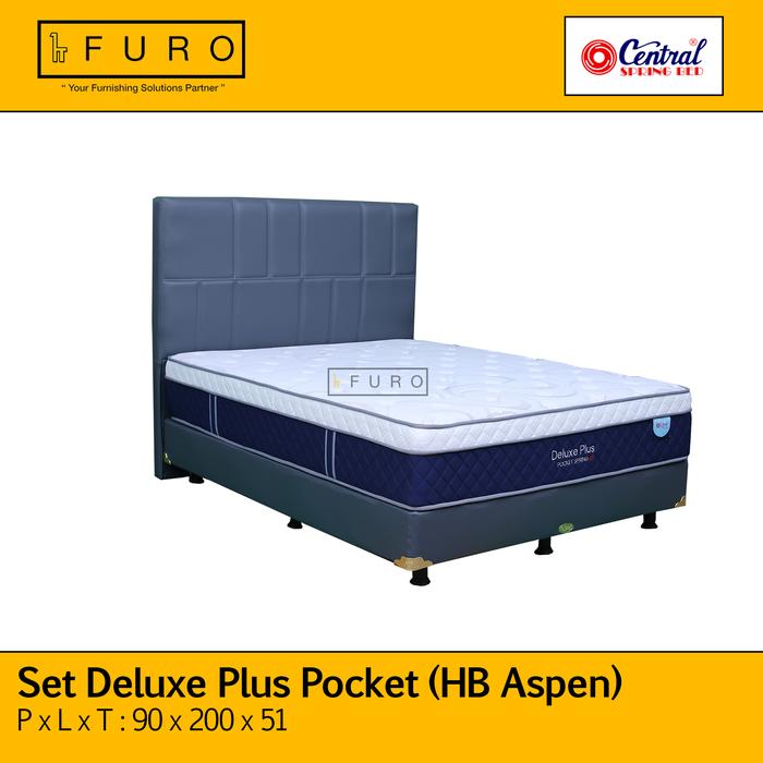 Gambar Set Springbed Deluxe Plus Pocket CENTRAL | FURO - 90, Putih dari FURO - Furniture Online undefined Tokopedia