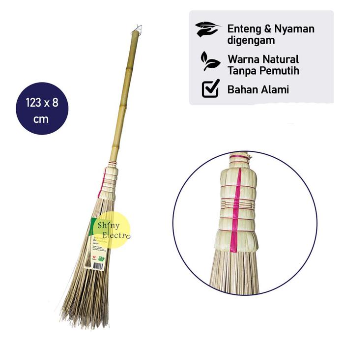 Gambar Sapu Lidi Gagang Alat Kebersihan Kebersihan Taman Outdoor 132x78x11Cm - 123x8cm dari ShinyElectroGroup undefined Tokopedia