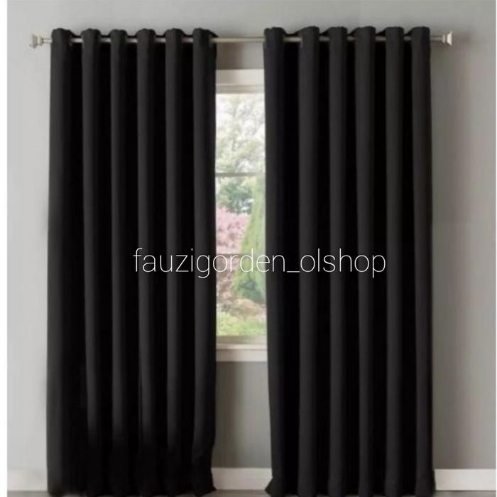Gambar gorden minimalis/hordeng smokring L.140 x T. 200cm. tirai - Hitam, L.140 x T.150cm dari fauzigorden_olshop undefined Tokopedia