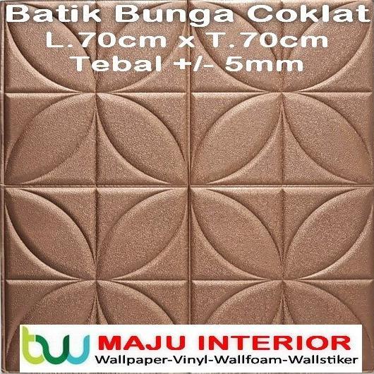 Jual Wallpaper Dinding 3D Foam 70 x 70 cm Motif Batik - Bunga Coklat ...