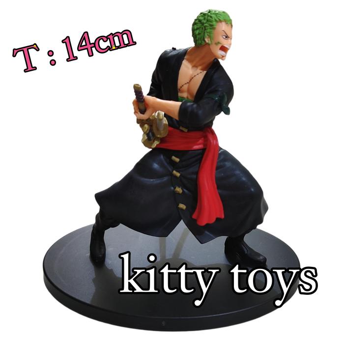 Gambar action figure one piece luffy chopper zoro nami - zoro ttkn itam dari KITTY TOYS undefined Tokopedia