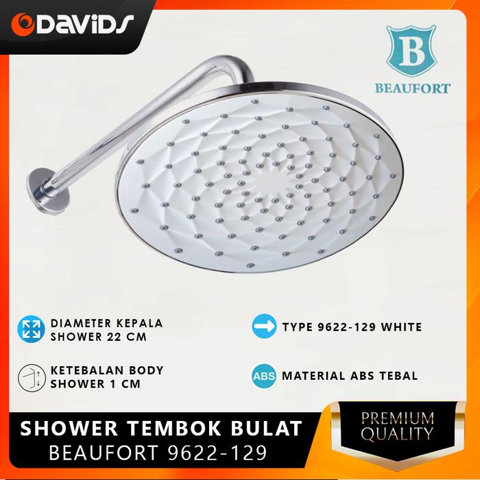 Gambar Shower Dinding Tembok Tanam Sower Kamar Mandi Beaufort Bulat 8 Inch - 9622-129 White dari DAVIDS TOOL undefined Tokopedia