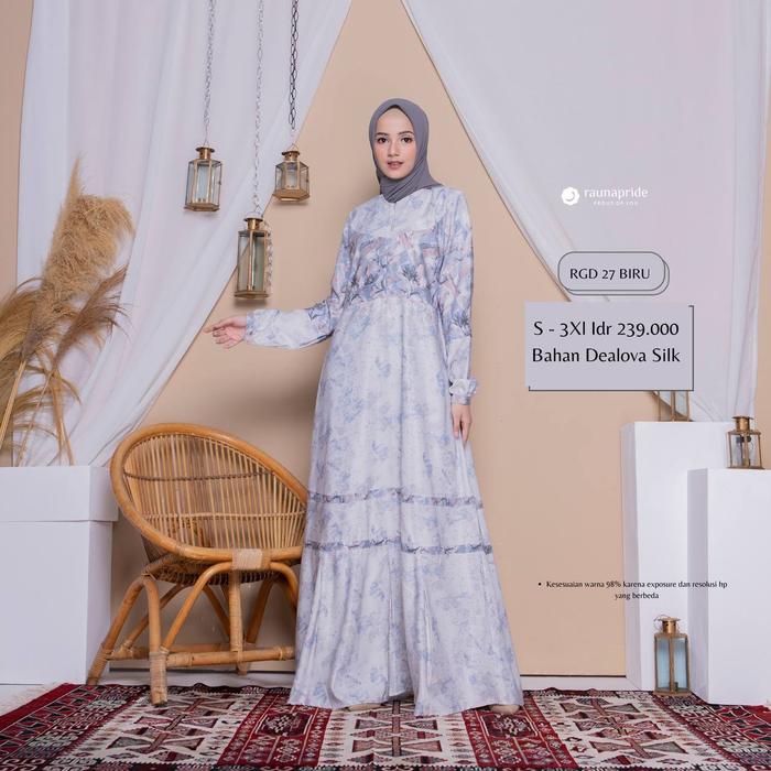 Gambar GAMIS DEWASA RAUNA RGD 27 PINK,BIRU,COKLAT ORIGINAL - Biru, XL dari F2 Store&#39;s undefined Tokopedia