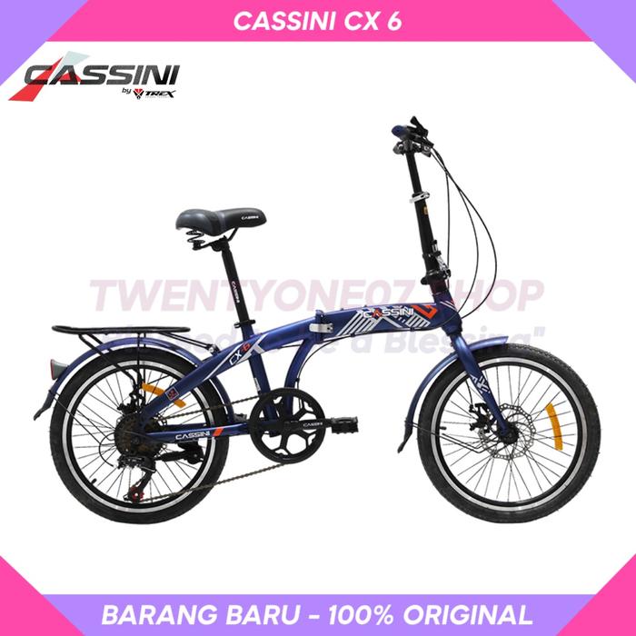 Gambar Sepeda Lipat 20 Trex Cassini 7 Speed Disc Brake Murah - Navy dari TWENTYONE07 SHOP undefined Tokopedia