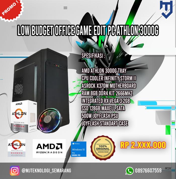 Jual Low Budget Office, Game, Edit PC Athlon 3000G 8GB RAM Kit