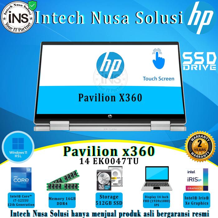 Jual HP Pavilion X360 14 EK0047TU i7-1255U 16GB 512GB SSD WIN11HSL