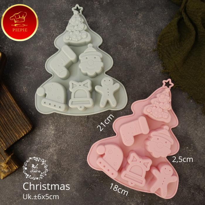 Gambar Cetakan Silikon Puding Bento Cake Coklat Jelly Sabun Es Motif Bunga - Christmas dari piepiebakewareofficial undefined Tokopedia