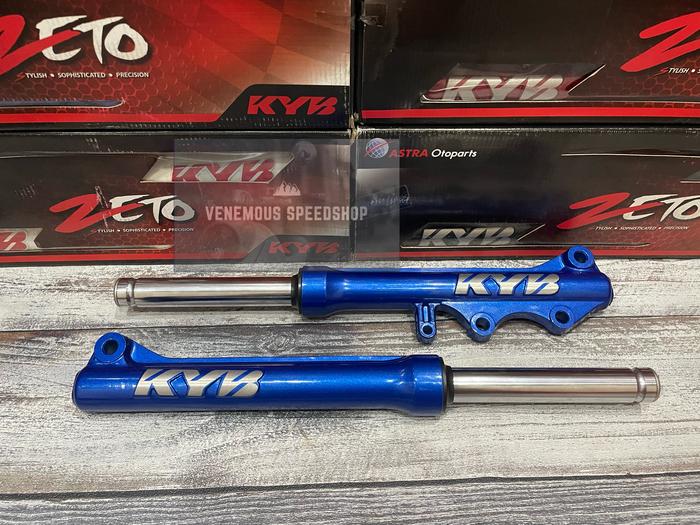 Gambar Shockbreaker Shock Depan KYB ZETO Yamaha Jupiter Z KYOS-FF1010 - Biru dari Venemous Speedshop undefined Tokopedia