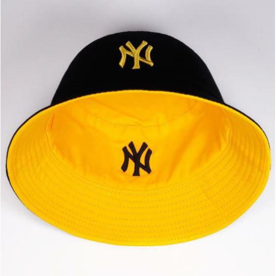 Gambar TOPI BUCKET NY BOLAK BALIK / TOPI BUCKET DEWASA BORDIR NY - Kuning-Hitam dari Rightbrain Project undefined Tokopedia