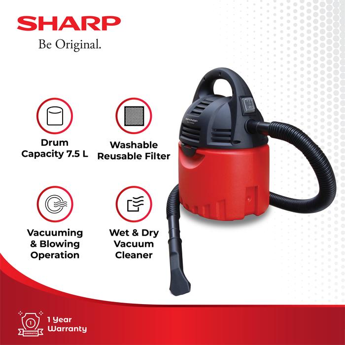 Gambar SHARP ECCW60R VACUUM CLEANER WET AND DRY dari SHARP OFFICIAL STORE SURABAYA 2 undefined Tokopedia