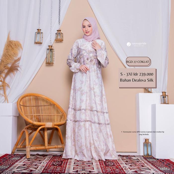 Gambar GAMIS DEWASA RAUNA RGD 27 PINK,BIRU,COKLAT ORIGINAL - Cokelat, M dari F2 Store&#39;s undefined Tokopedia