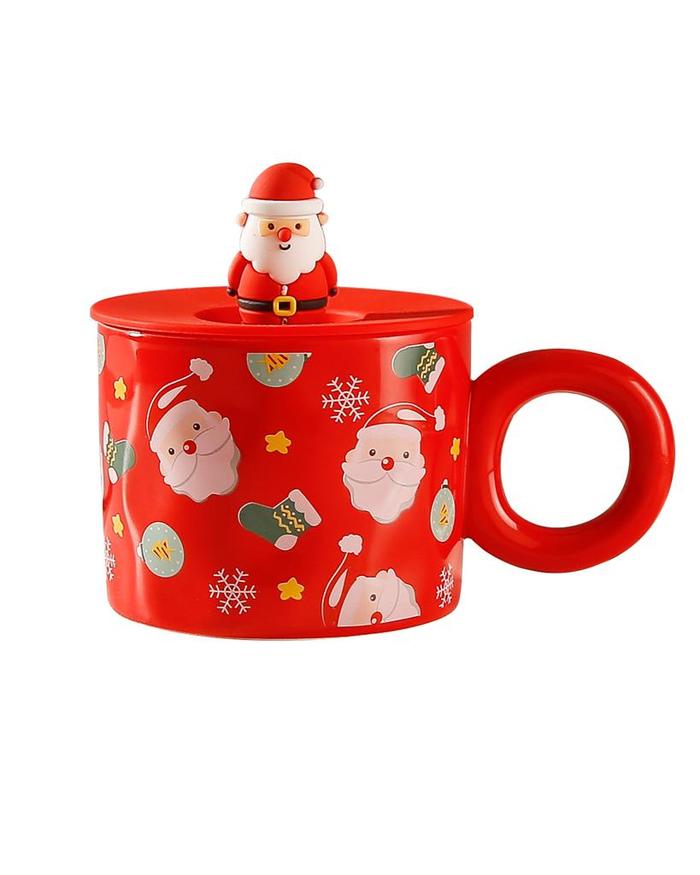 Gambar Mug Natal INS Coffee Tea Ceramic Christmas Cup With Lid Hadiah Natal - Merah dari Ongzo.id undefined Tokopedia