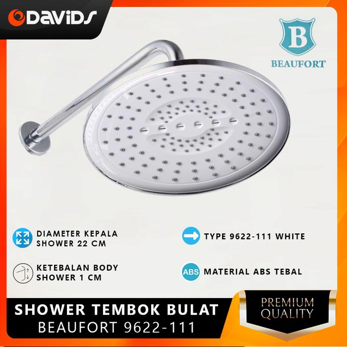 Gambar Shower Dinding Tembok Tanam Sower Kamar Mandi Beaufort Bulat 8 Inch - 9622-111 White dari DAVIDS TOOL undefined Tokopedia