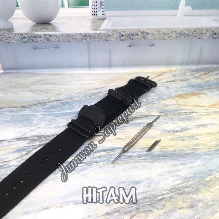 Gambar STRAP TALI JAM TANGAN NATO G-SHOCK WITH ADAPTER TALI NATO G-SHOCK - Hitam dari JUMWON SPAREPART undefined Tokopedia
