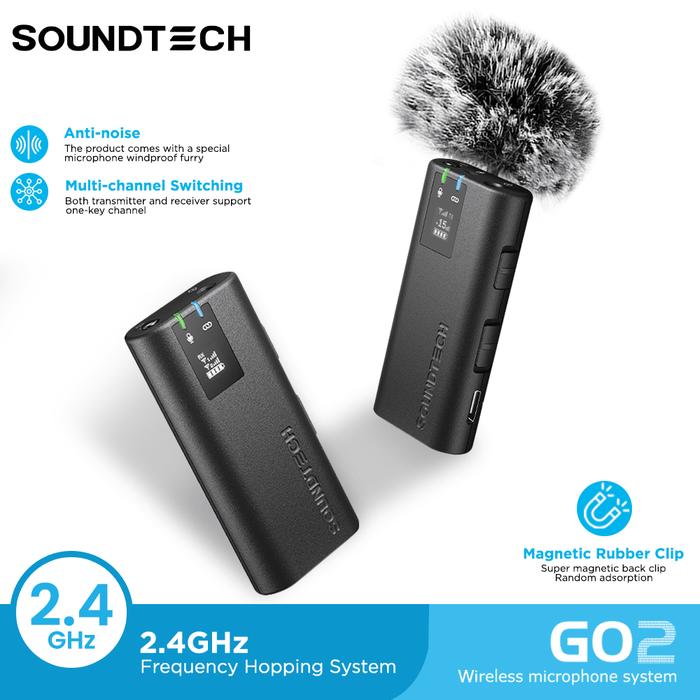 Gambar SOUNDTECH GO2 - 2.4Ghz Wireless Microphone System with LCD Display - SOUNDTECH-GO2 dari Indo Digital Nusantara undefined Tokopedia