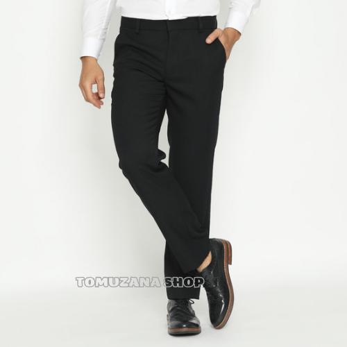 Gambar CELANA PANJANG FORMAL PRIA SLIM FIT BAHAN KAIN KERJA KANTOR HITAM ABU - Hitam, 33 dari TOMUZANA SHOP undefined Tokopedia