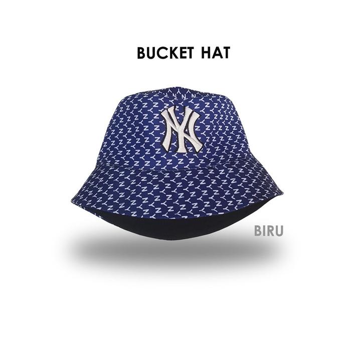 Gambar TOPI BUCKET NY BOLAK BALIK / TOPI BUCKET DEWASA BORDIR NY - Biru dari Rightbrain Project undefined Tokopedia