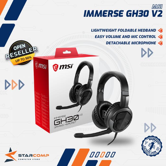 Gambar MSI GAMING HEADSET GH30 IMMERSE V2 GH 30 ORIGINAL dari Starcomp Origin undefined Tokopedia
