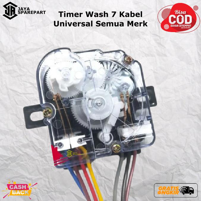 Gambar TIMER MESIN CUCI MULTI | TIMER MESIN CUCI UNIVERSAL | TIMER MESIN CUCI - 7 kabel dari Jaya Sparepart Bandung undefined Tokopedia