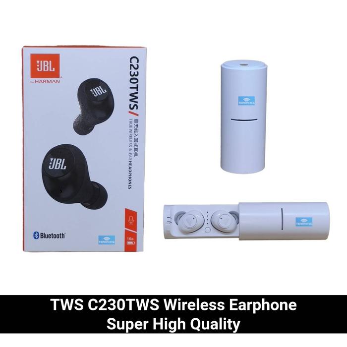 Headset Bluetooth JBL C230TWS Wireless Earphone Super High Quality Hitam