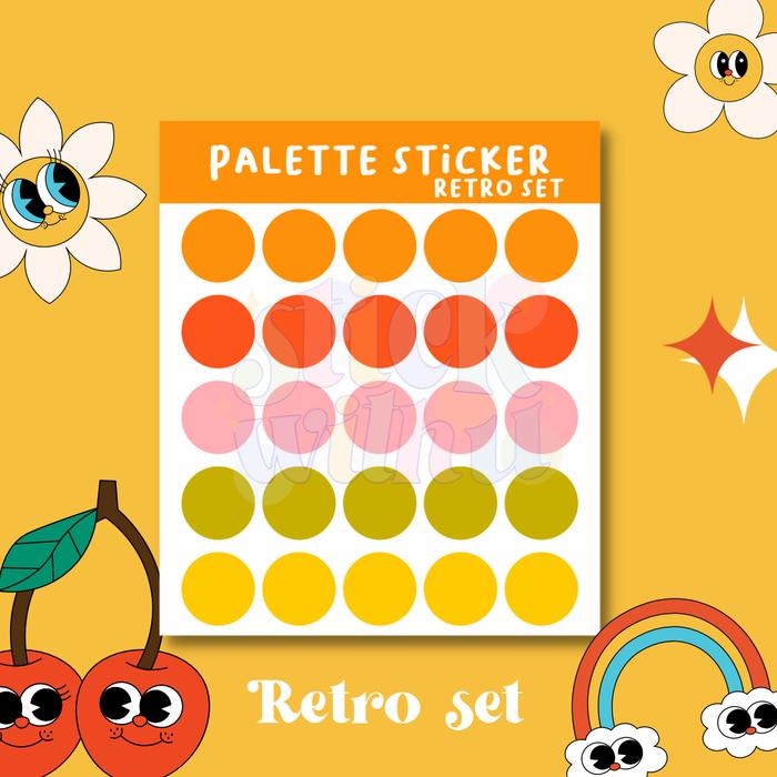 Gambar Sticker deco bulat palette warna circle PART 1 - Retro, chromo dari Stickwithu store undefined Tokopedia