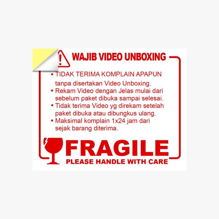 Gambar Sticker Video Unboxing Fragile Pecah Belah - A1W dari Momkidsrinz undefined Tokopedia