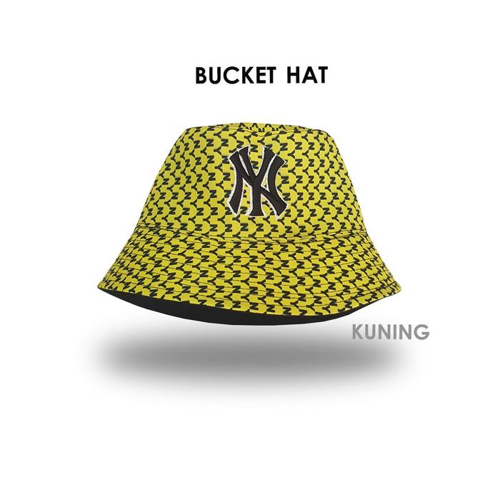 Gambar TOPI BUCKET NY BOLAK BALIK / TOPI BUCKET DEWASA BORDIR NY - Kuning dari Rightbrain Project undefined Tokopedia