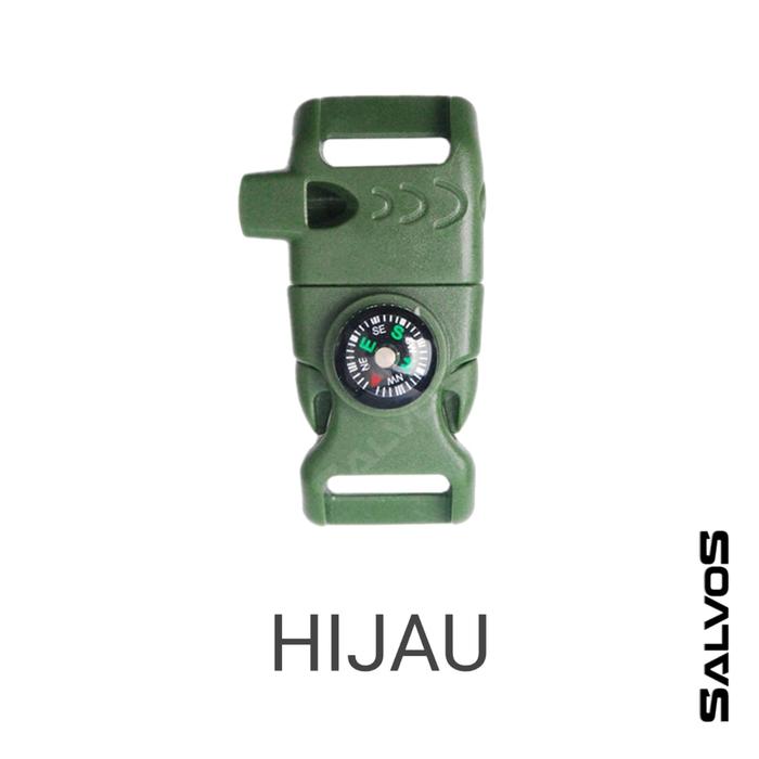 Gambar Buckle pluit survival kompas aksesoris kerajinan gelang tali paracord - Hijau dari Salvos paracord undefined Tokopedia