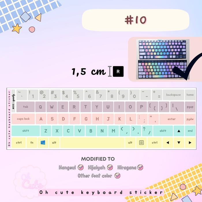 Gambar Part 1 Qwerty Keyboard Sticker for windows 40 design aesthetic color - #10 dari Oh Cute undefined Tokopedia